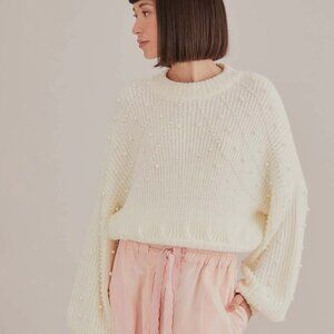 Farm Rio Pearl Embroidered Sweater Size Large - Brand New